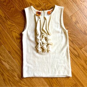 Tory Burch cashmere ruffled tank size S